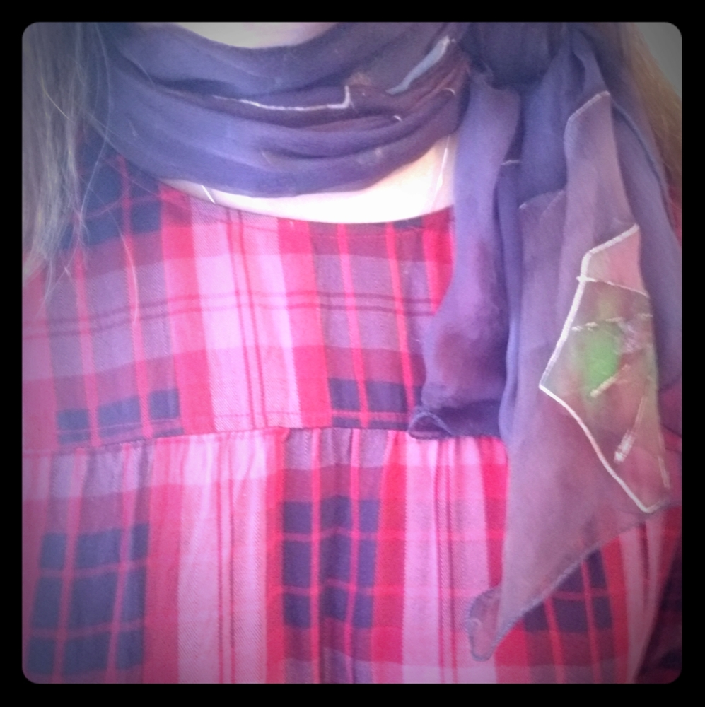 Handpainted silk scarf